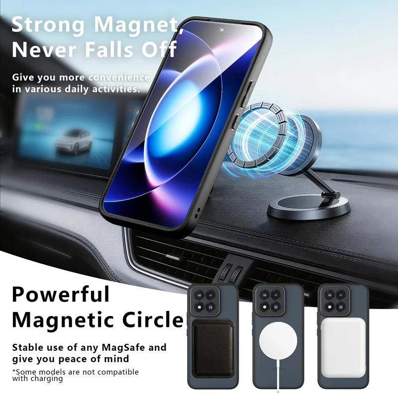 Enhanced Magnetic Shockproof Matte Phone Case with Rotating Ring Bracket – ELVEV Design
