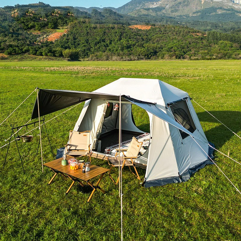 

Палатка для кемпинга на открытом воздухе, роскошный переносной тент из алюминиевого сплава, на 5-6 человек, защита от солнца, дождя, ветра, водонепроницаемая