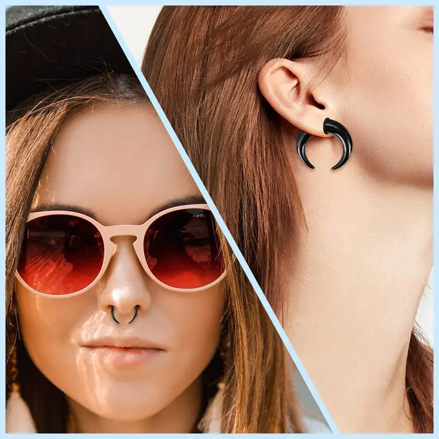 Septum Retainer Septum Piercing 48-Piece Acrylic Septum Stretching