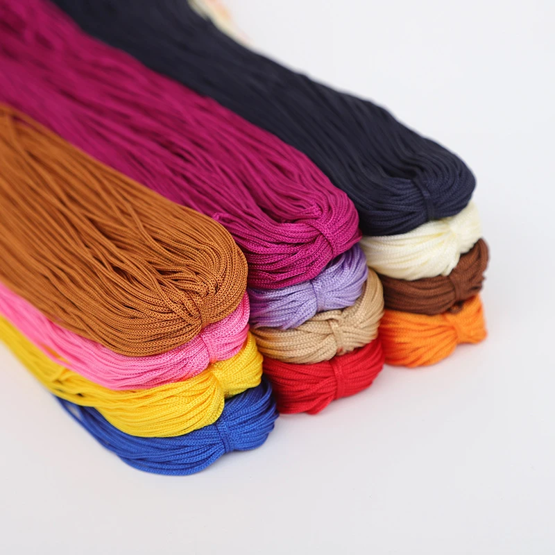 Nylon Cord Crochet Yarn Nylon Rope Silk Cord 100M Hollow Ice Silk Hook Thread Yarn Color Crochet Summer Nylon Cords DIY Hand-Woven Bracelet Braided Shoes Handicrafts