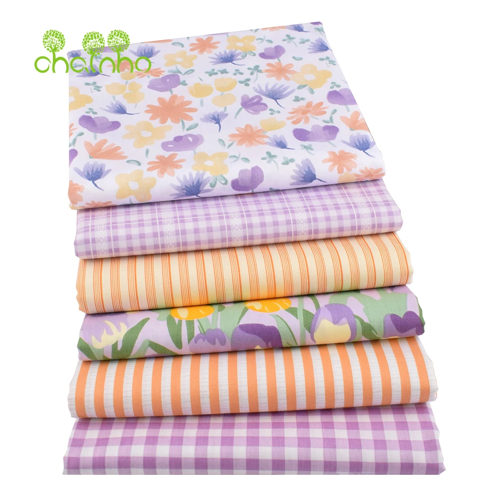 Chainho,Printed Twill Weave Cotton Fabric,DIY Quilting Sewing Material,Home Handmade Textile,Patchwork Cloth,5 Sizes,25C11