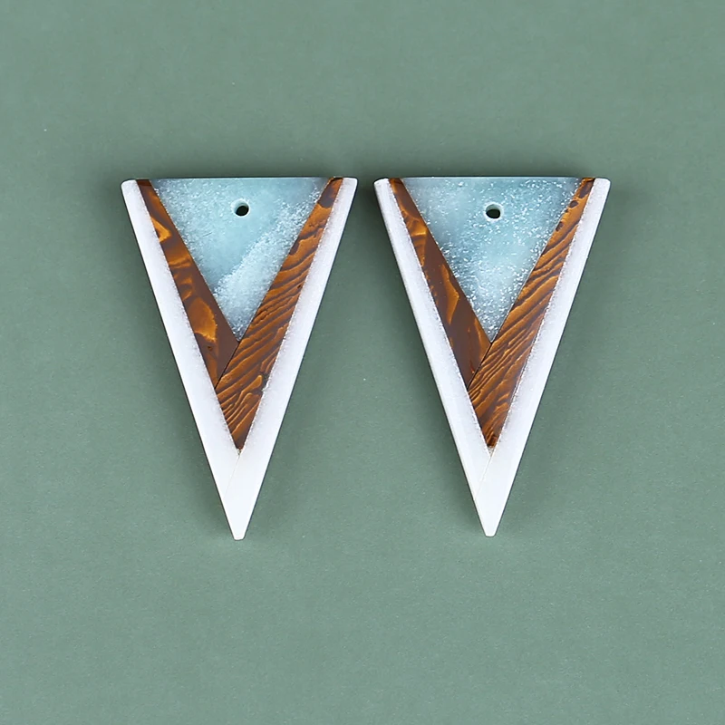 Natural Stone White Jade,Amazonite,Boulder Opal Intarsia Earring Bead 30x20x4mm6g Semiprecious Fashion Jewelry Accessories