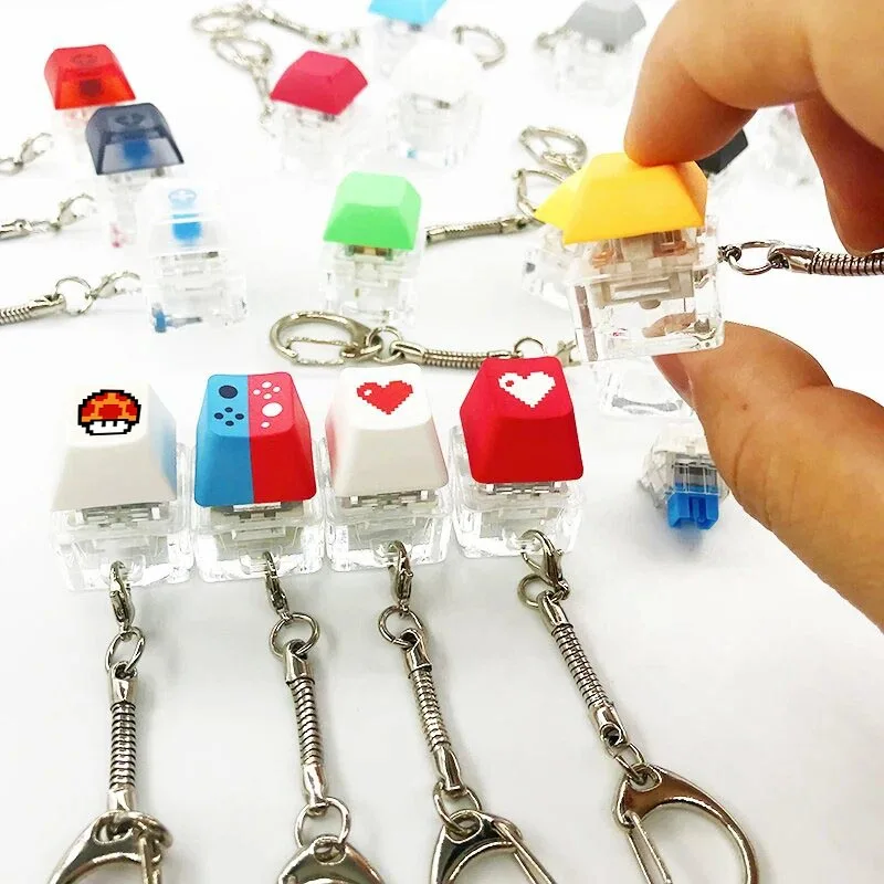 Keyboard keychain toy, finger keyboard decompression toy, keycap decompression keychain