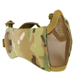 Enhanced Tactical Foldable Mesh Mask with Ear Protection for Airsoft, Paintball, and Hunting (CP)