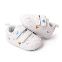 Baby Sneaker PU Leather Heart Star Non-slip Flats First Walking Shoes for Girls Boys 3