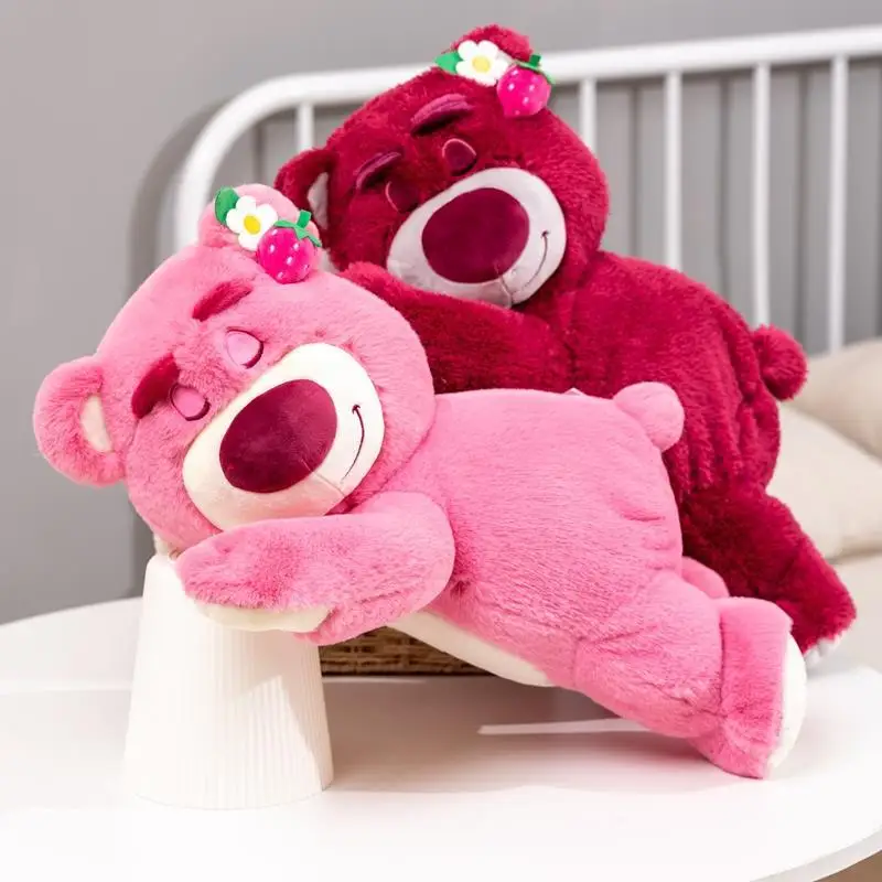 Disney 40/50cm Strawberry Bear Toy Story Lying Pooh Winnie The Pooh Doll PP Cotton Plush Toy Pillow Kids Girl Birthday Gift Doll