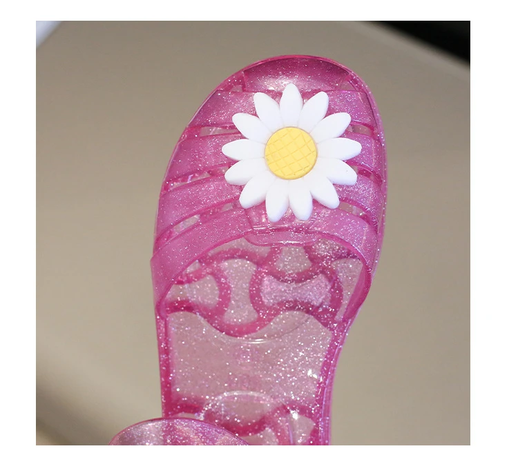 어린이용 로마 샌들, 여아용 샌들, 크리스탈 젤리, 어부 신발, 해바라기 슬리퍼, 비치 슈즈, 여름 신상