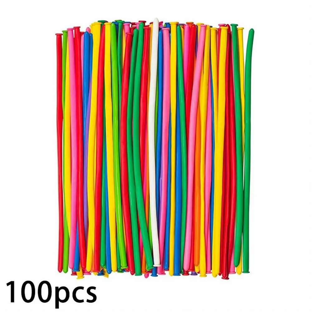 100 Stück Ballon-Langstreifen-Luftballons, Farbstil, Latex, Sammeln, Party, Geburtstag, Hochzeit, Dekor, Latex, 260Q, traditionelle Modellierung – Detail 3