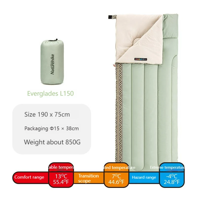 Naturehike Cotton Sleeping Bag Outdoor Camping Single Autumn And Winter Warm And Thick Splicable Breathable Sleeping Bag sleeping bag survival sleeping bag