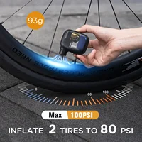 AIRBANK AS100 Mini pompe à vélo Portable gonfleur d'air Rechargeable 100PSI type-c accessoires de vélo pour pneus de vélo Schrader Presta 2