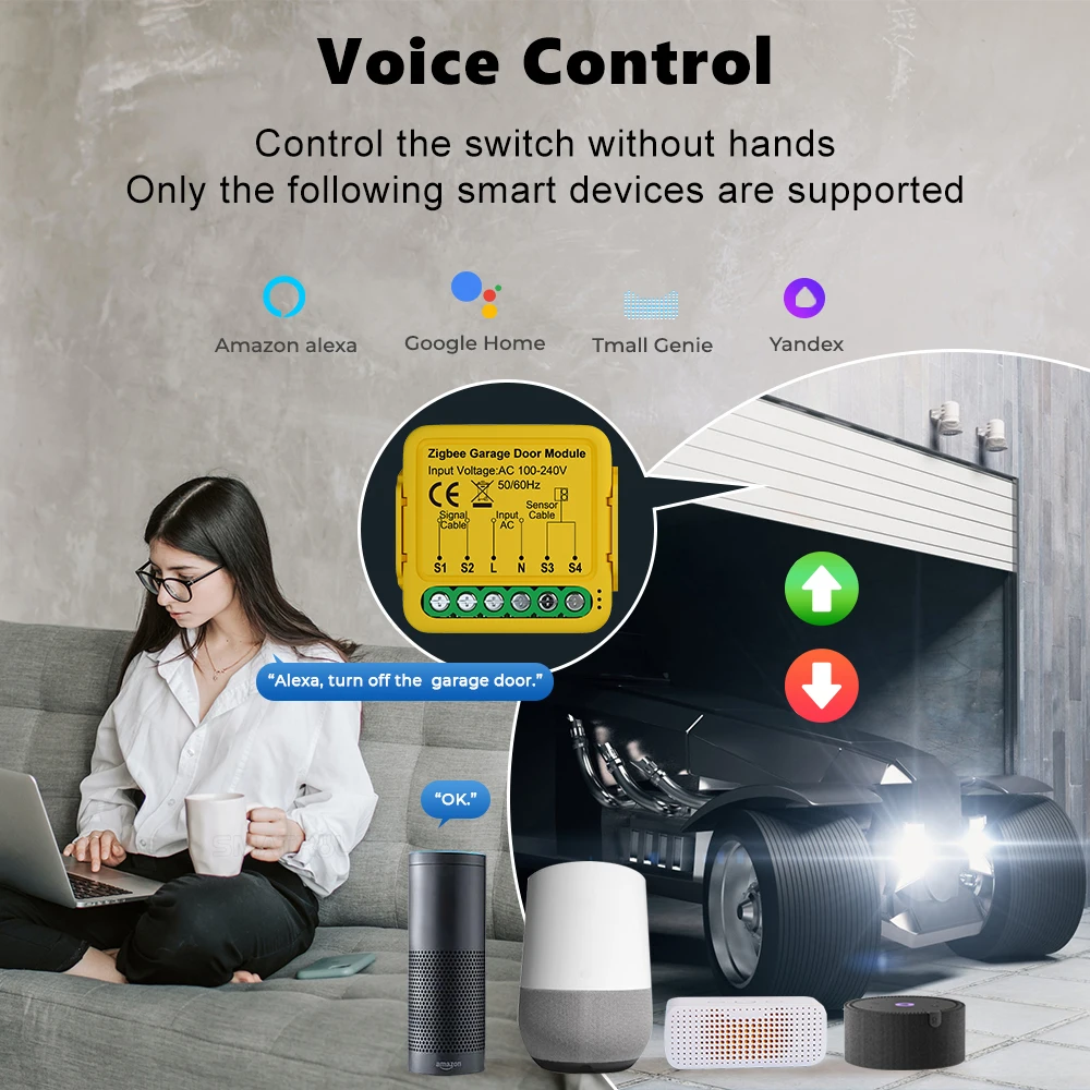 MHCOZY Garagedeuropener, wifi, intelligente