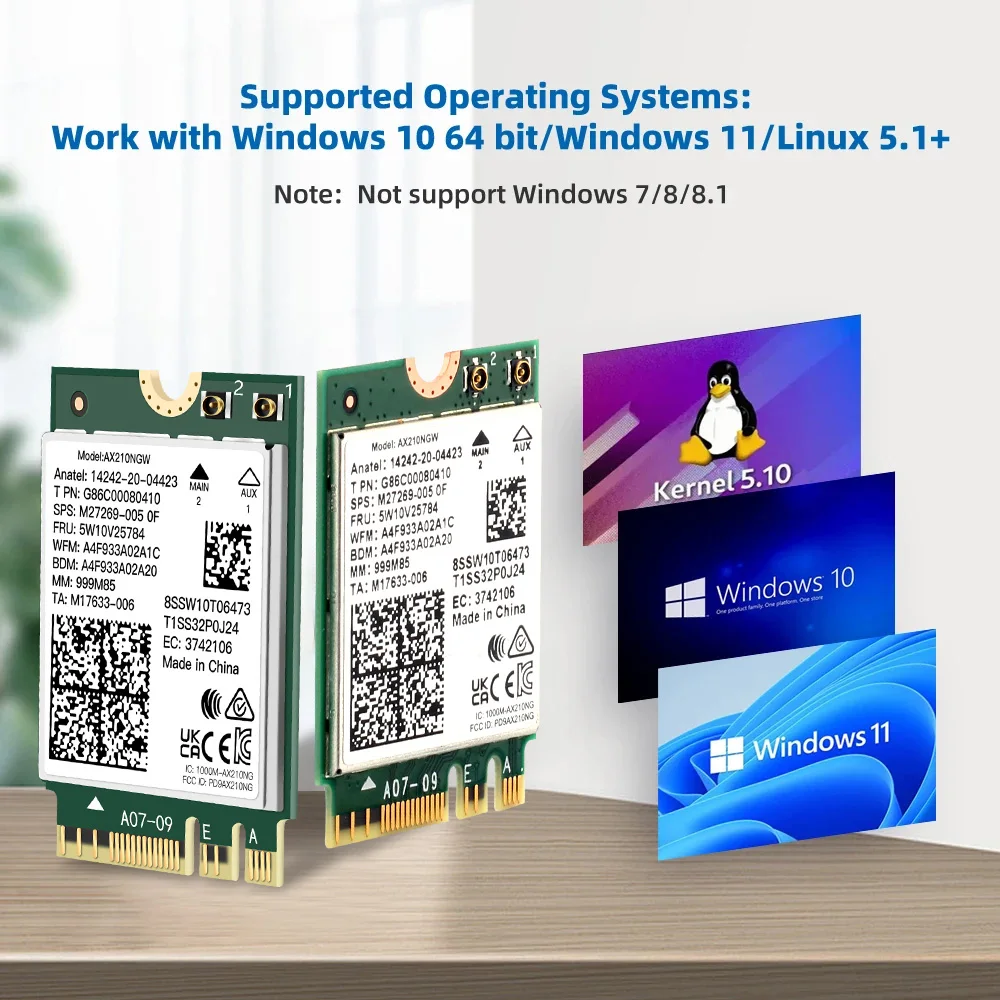 WiFi 6E Tri-Band Wireless Card with Bluetooth 5.3 – High-Speed M.2 Mini PCI-E Network Adapter