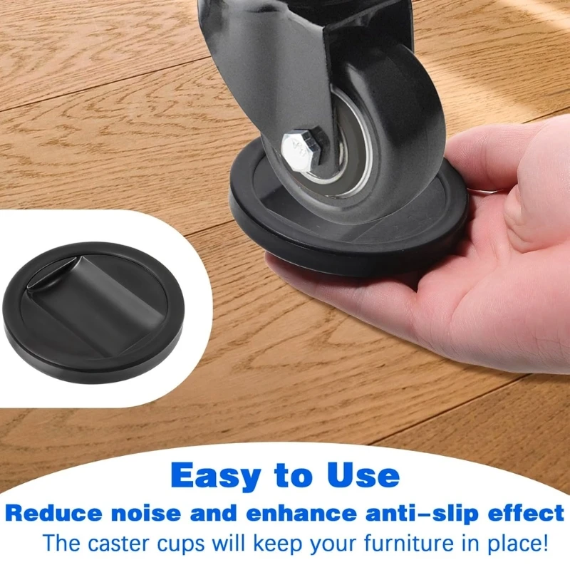 4Pcs Furniture Wheel Stopper Nonslip Caster Cups Rubber Bed Frame Stopper
