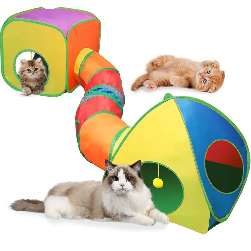 

Cat Pet Tunnel Combination Set Foldable Rolling Dragon Channel Toys Kitten Colorful Cave Play Runway Interactive Home Indoor Toy