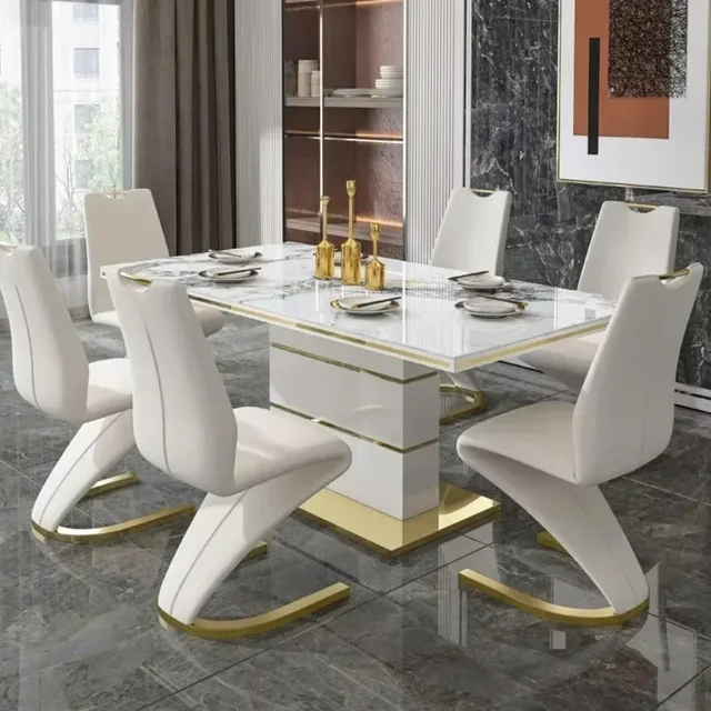 Marble Square Dining Table Set 4 Chairs and 6 Chairs,modern Luxury Gold with 6 Seater Restaurant Dining Room Furniture 2 Marble Square Dining Table Set 4 Chairs and 6 Chairs,modern Luxury Gold with 6 Seater Restaurant Dining Room Furniture 2