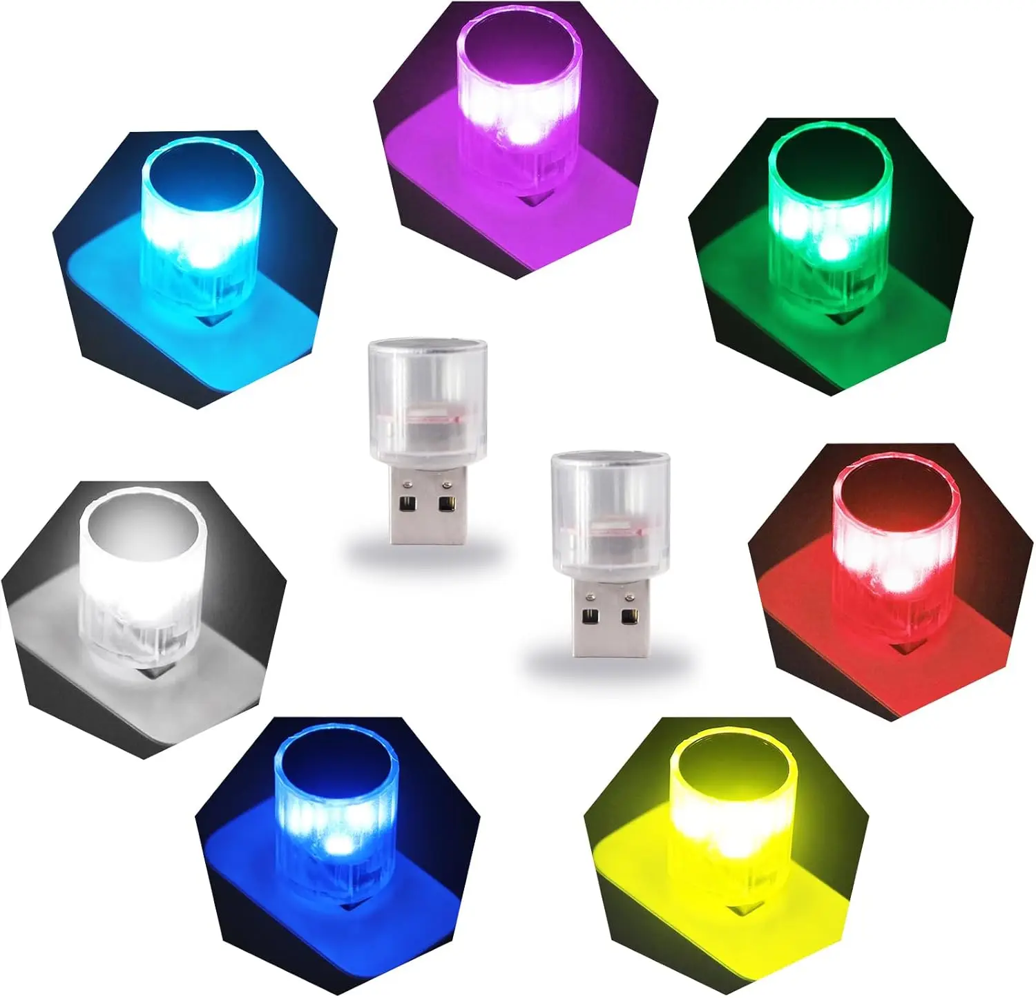 7 Colors USB LED Night Light Atmosphere Lamp Universal Mini Wireless Atmosphere Light Home Car Decorations