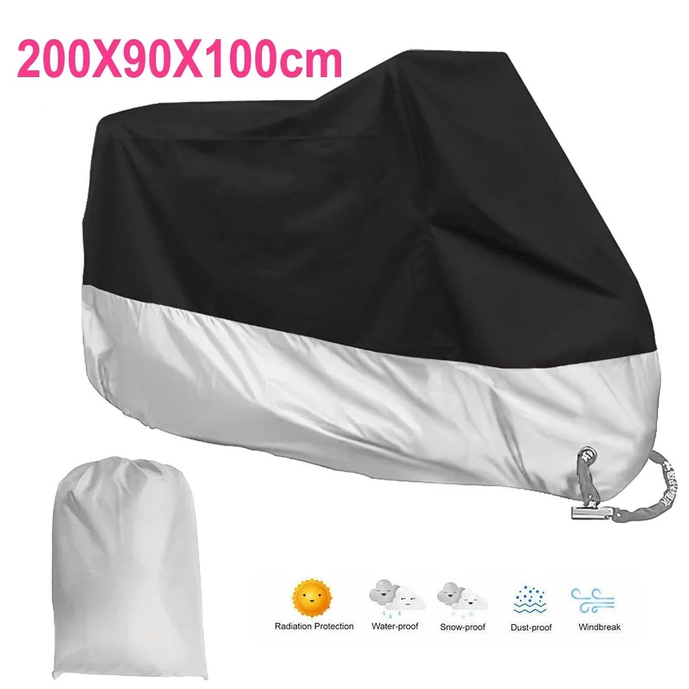 

Universal Motorcycle Cover Outdoor UV Protector Dustproof 190T Waterproof Motorcycle Case with Lock Holes,Storage Bag