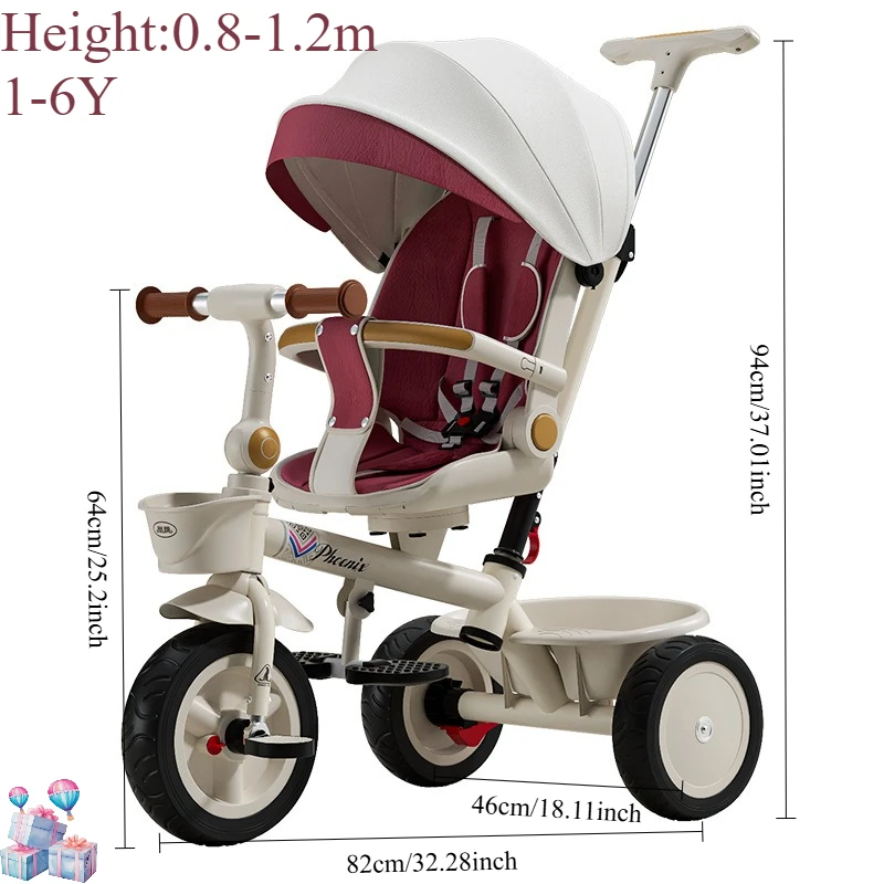 Tricycle pliant pour enfants de 1 à 6 ans, chariot de marche, vélo pour landau 1 Tricycle pliant pour enfants de 1 à 6 ans, chariot de marche, vélo pour landau 1