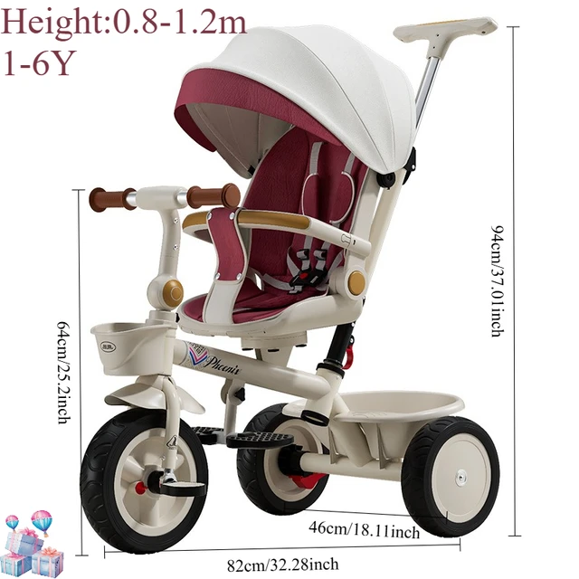 Tricycle pliant pour enfants de 1 à 6 ans, chariot de marche, vélo pour landau 1