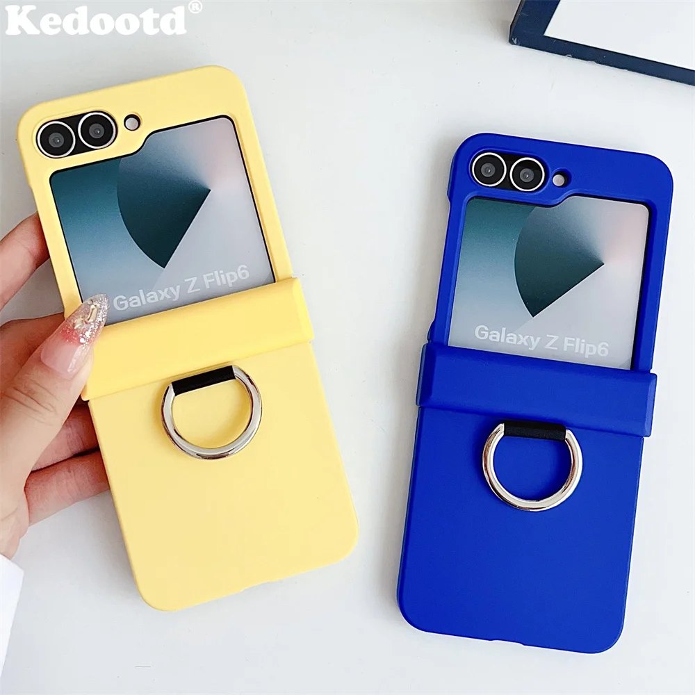 Colorful Matte Grip Ring Shockproof Phone Case with Finger Buckle