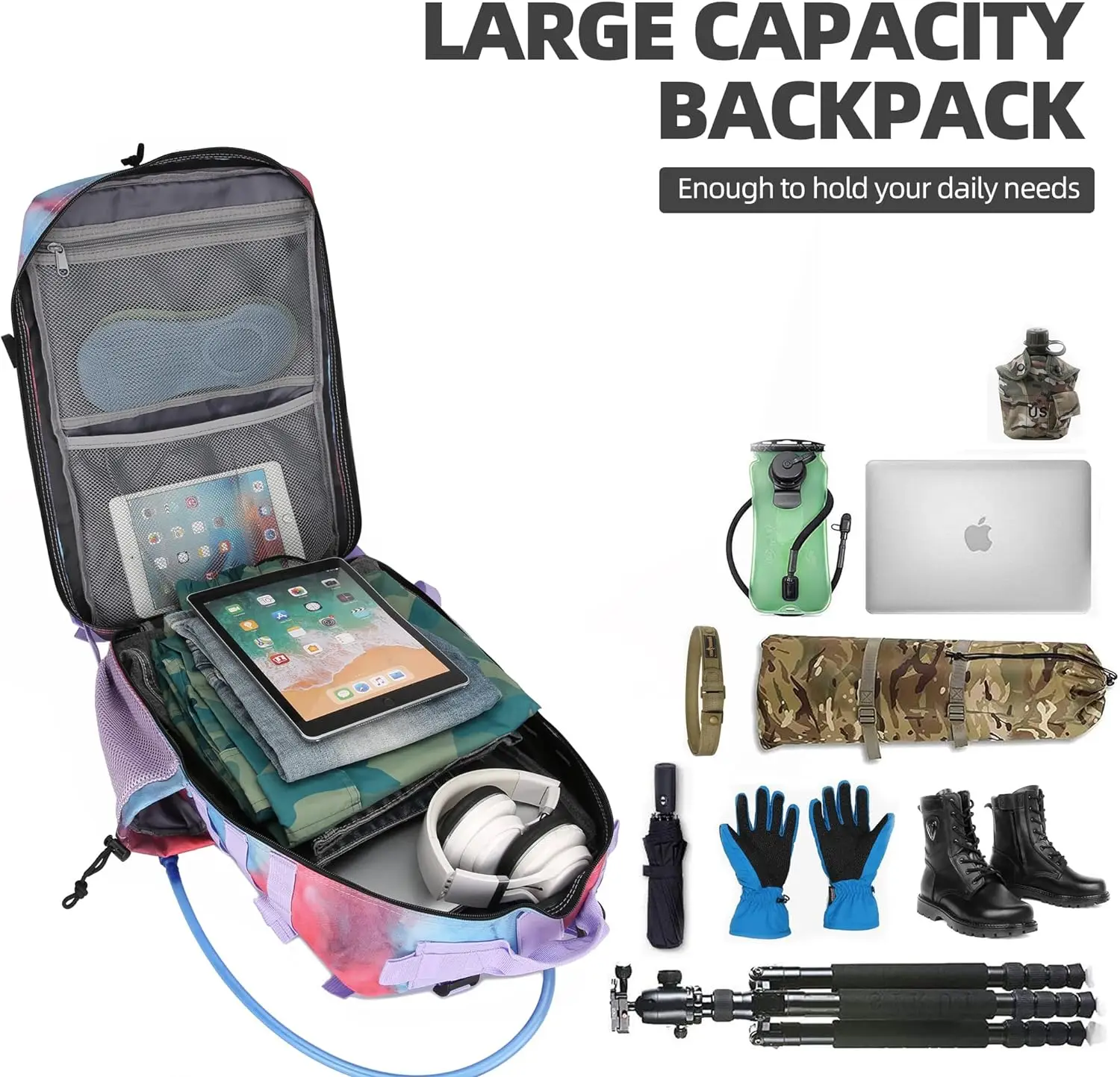 45L 3P Tactical Backpack Hiking Bag Pack Molle Outdoor Backpack Waterproof Climbing Rucksack Camping Hiking Bag Trekking Mochila 4