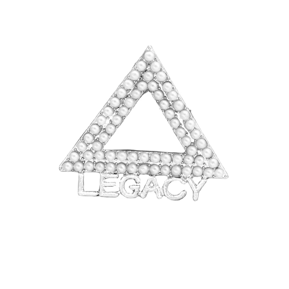 Intarsio in metallo diamante perla triangolo forma società greca segno caro Delta Legacy spilla Womenhood servizio spilla gioielli