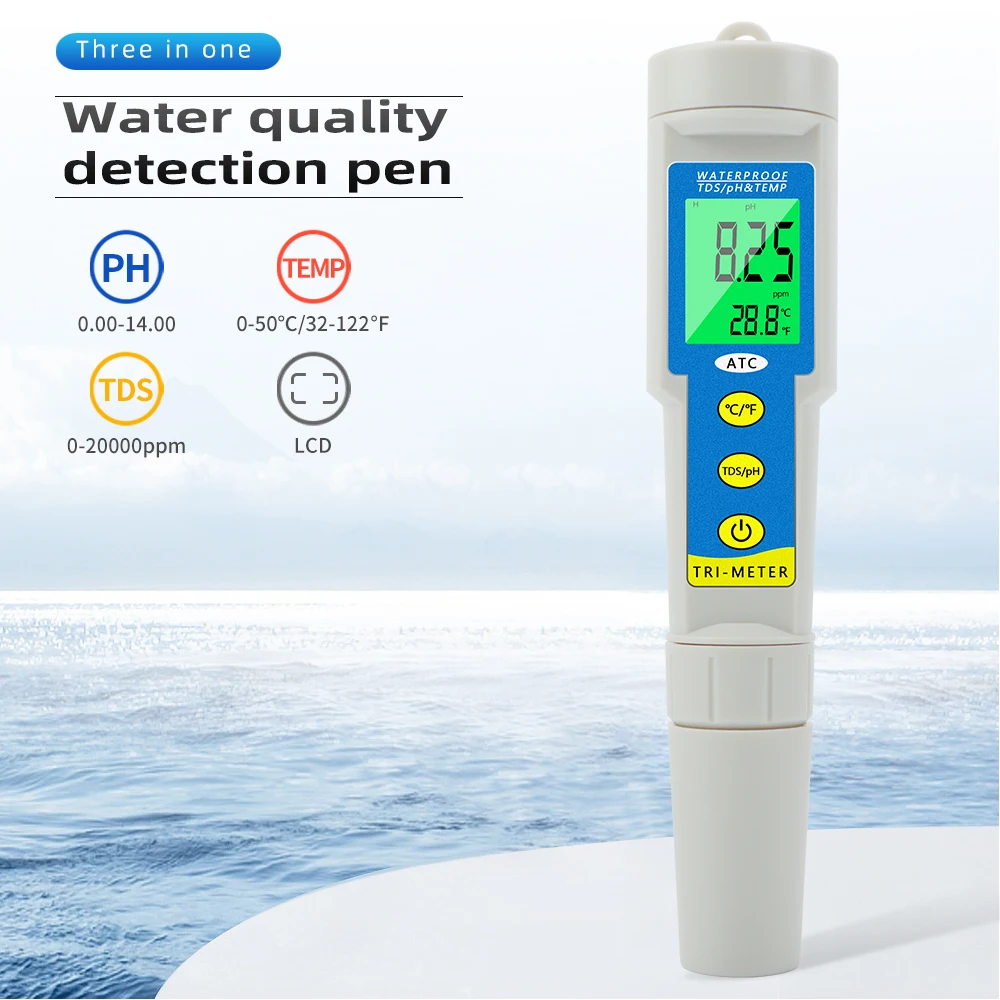 medidor de ph medidor ph medidor ph agua ph meter medidor tds para piscina  medidor ec medidor digital de ph agua lector de sal en agua de piscinas -  AliExpress