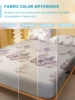 1Simple modern Plant Flower Leaf Butterfly printed matte Fitted Sheet, bedroom printed bed cover, bedding(excluding pillowcases) 4