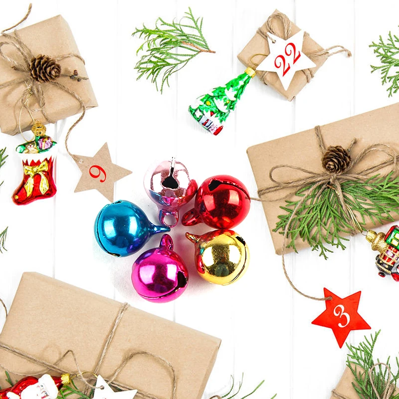 

Small Jingle Bells DIY Bracelet Braided Loose Beads Iron Pendant Hanging Christmas Tree Bells Ornaments for Home Decor
