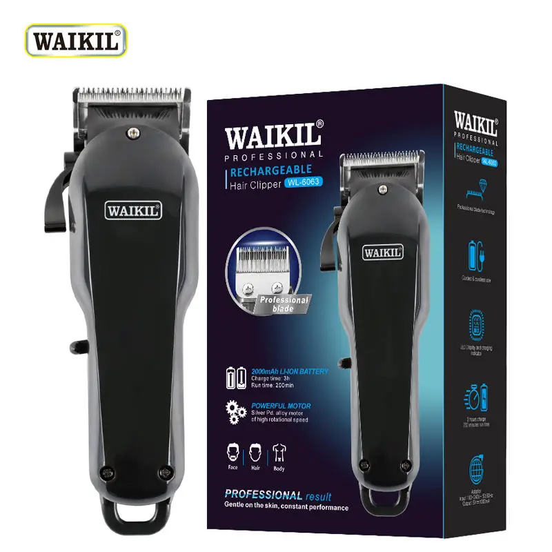 WAIKIL Men's Multi functional Hair clipper Professional Oil Head Electric Pushing Clipper Cordless Barber Styling Tool Trimmer 2