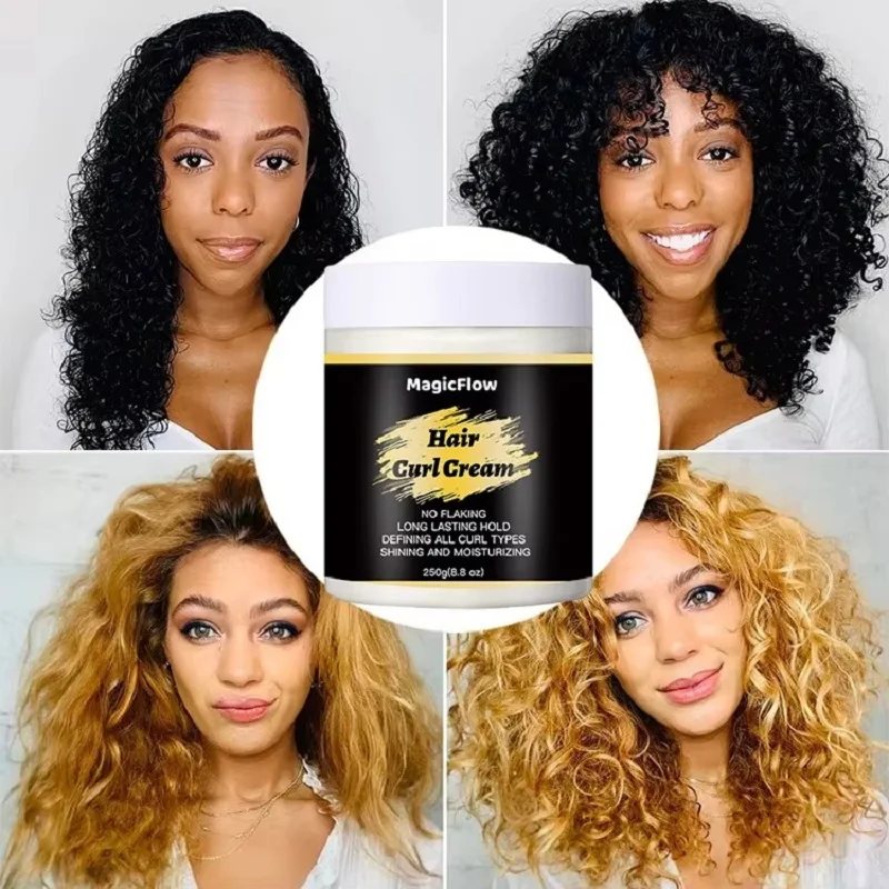 Anti Frizz Coconut Hair Curling Cream Enhancers Cream For African Curly Hair and All Wavy Curly Type 250g(8.8 oz)