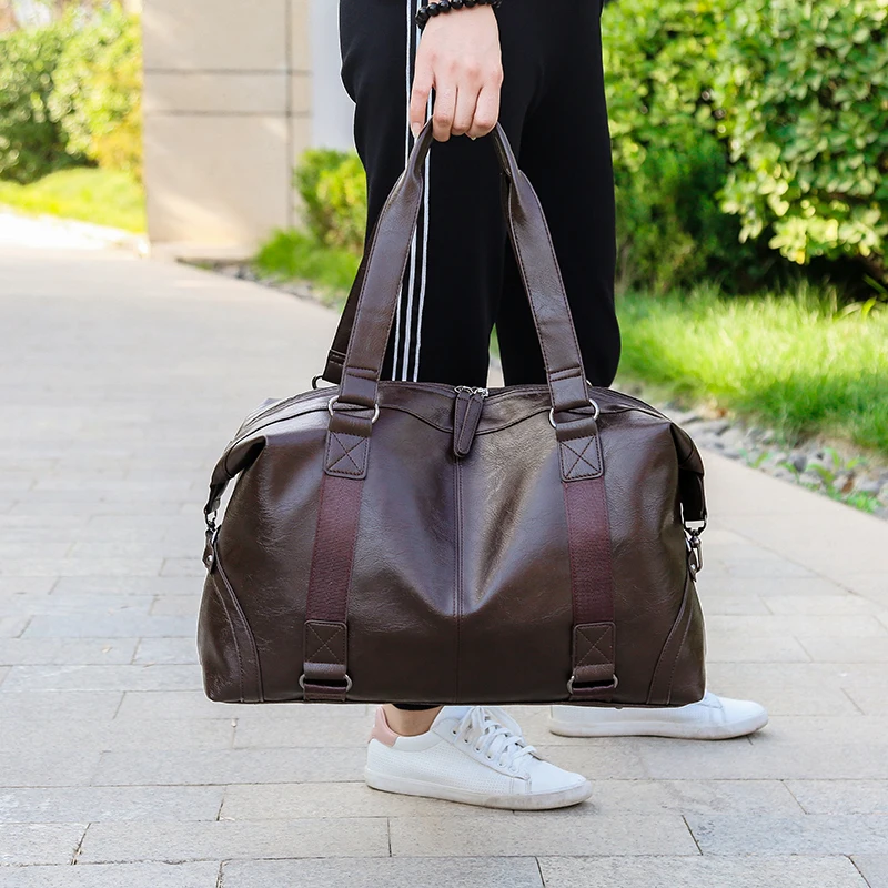 Pu Travel Duffel Bag With Toiletry Kit ,shoe Pouch,gym Sports Bag