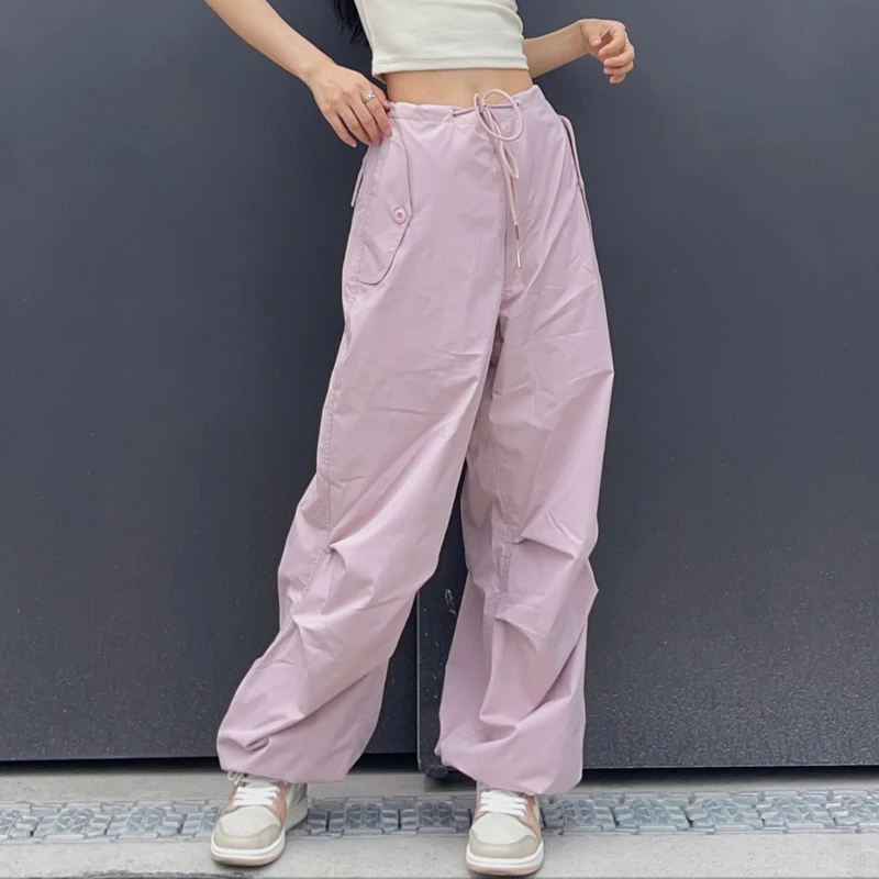 

Светильник кие брюки-карго с завязкой на талии и манжетами, 6 цветов