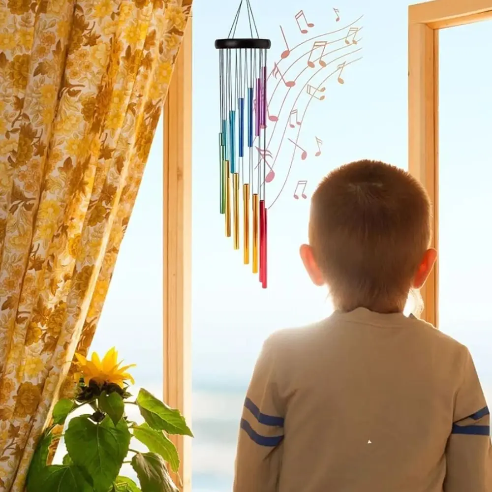 Aluminum Alloy Aluminum Tube Wind Chime 12 Tube Windbell Colorful Tubes Garden Ornaments Ornament Wall Hanging