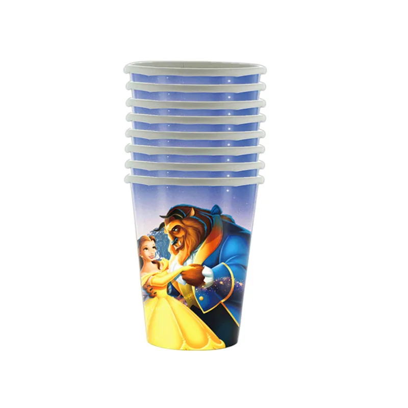 Disney Princess Beauty And The Beast Birthday Party Supplies Decor Tableware Cups Plate Balloon Tablecloth Banner Baby Shower