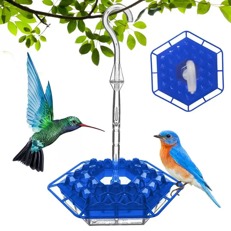 

Hummingbird Feeder Red Hexagon Wild Birds Feeder For Outdoors Hanging Bird Feeder Balcony Backyard Gardening Outdoor Decor