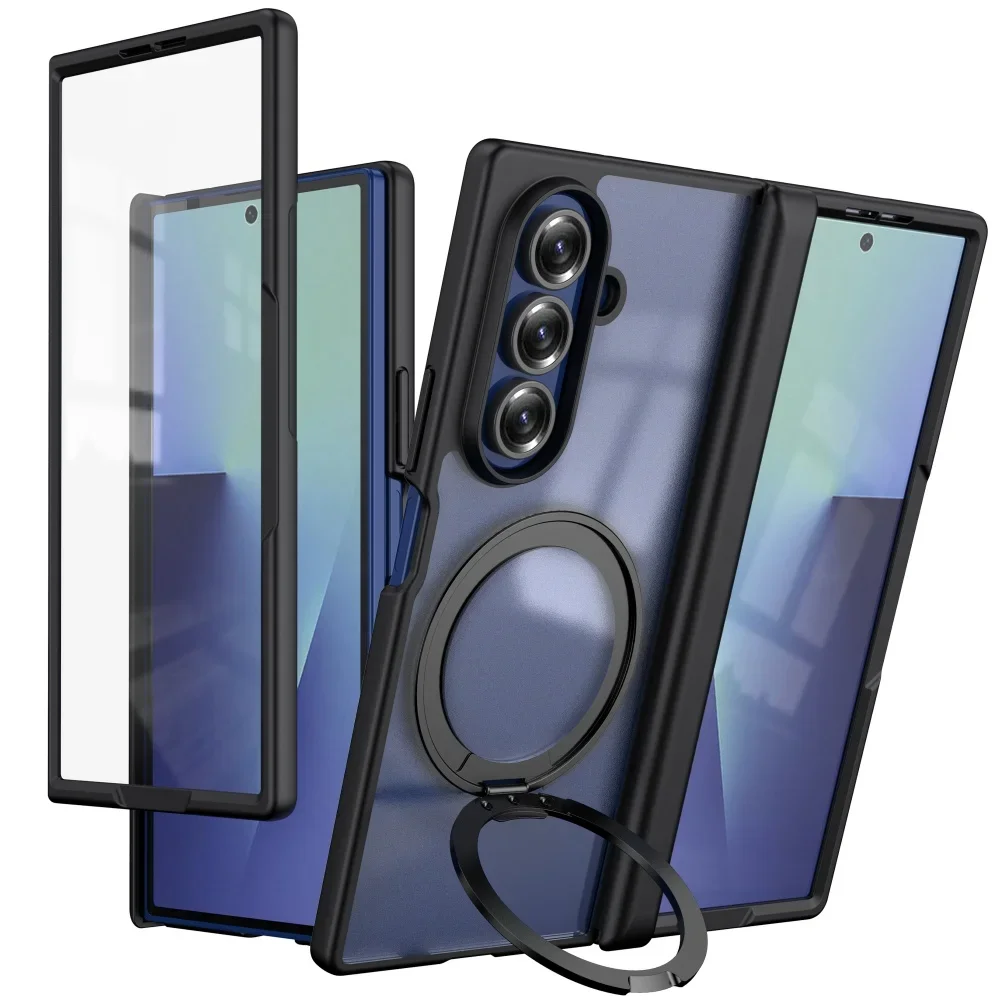 Magnetic Rotating Stand Case with Hinge Protection & Screen Film