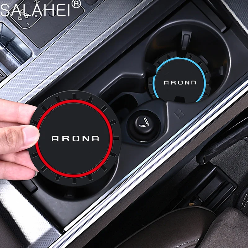 PVC Silicone Car Coaster Water Cup Slots Mat Anti-slip Pad Coaster 2Pcs for Seat Arona Accessories cup holder coasters,car coaster pads