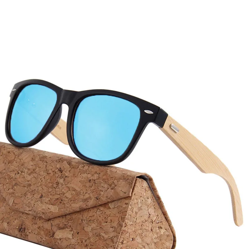 Retro Bamboo Wood Sunglasses Brand Design Men Square Sunglasses Women  Coating Mirror Sun Glass Retro Glasses UV400 Shades gafas
