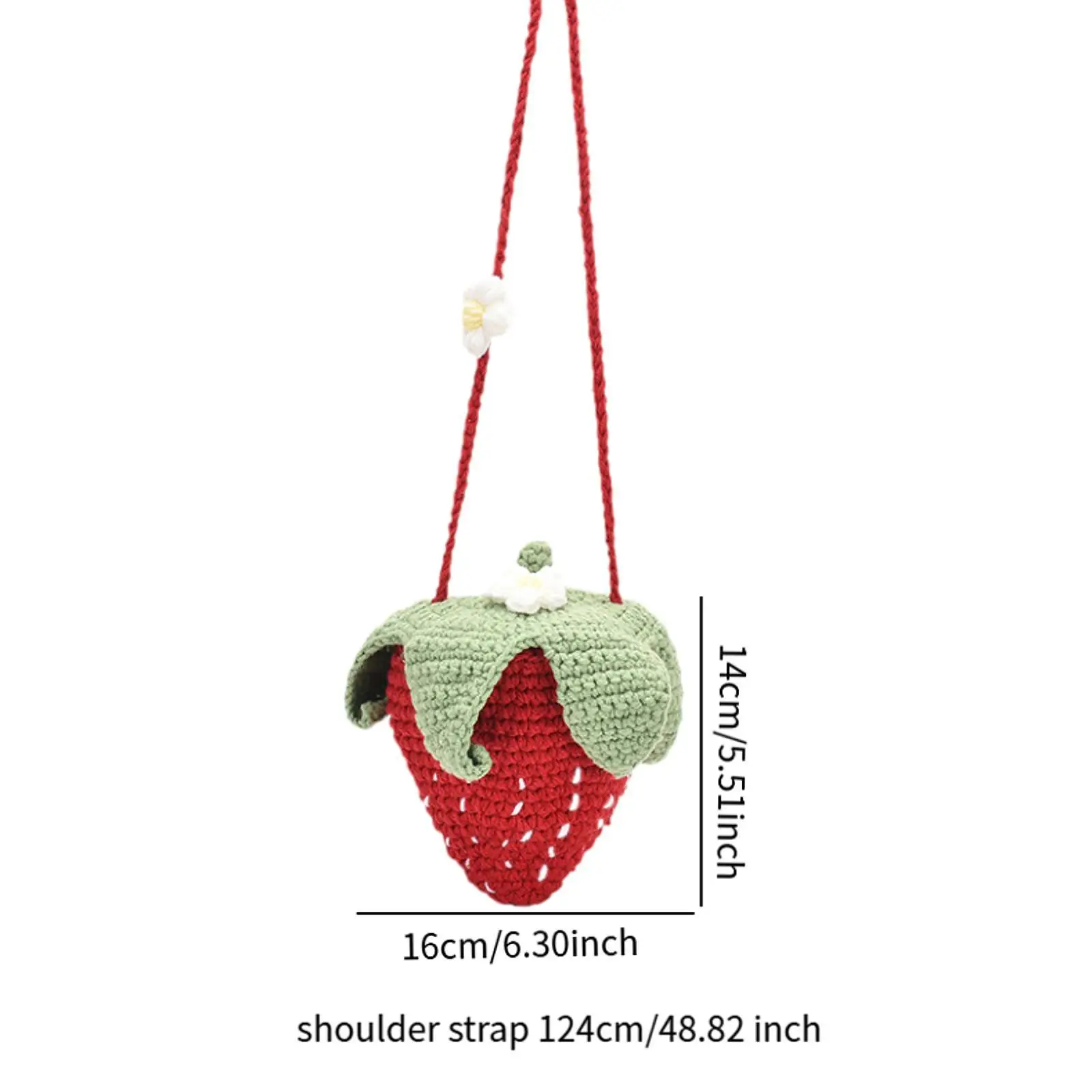 Hand Knitted Strawberry Bag Stylish Gift Shoulder Bag for Party Use Hand Knitted Strawberry Bag Stylish Gift Shoulder Bag for Party Use