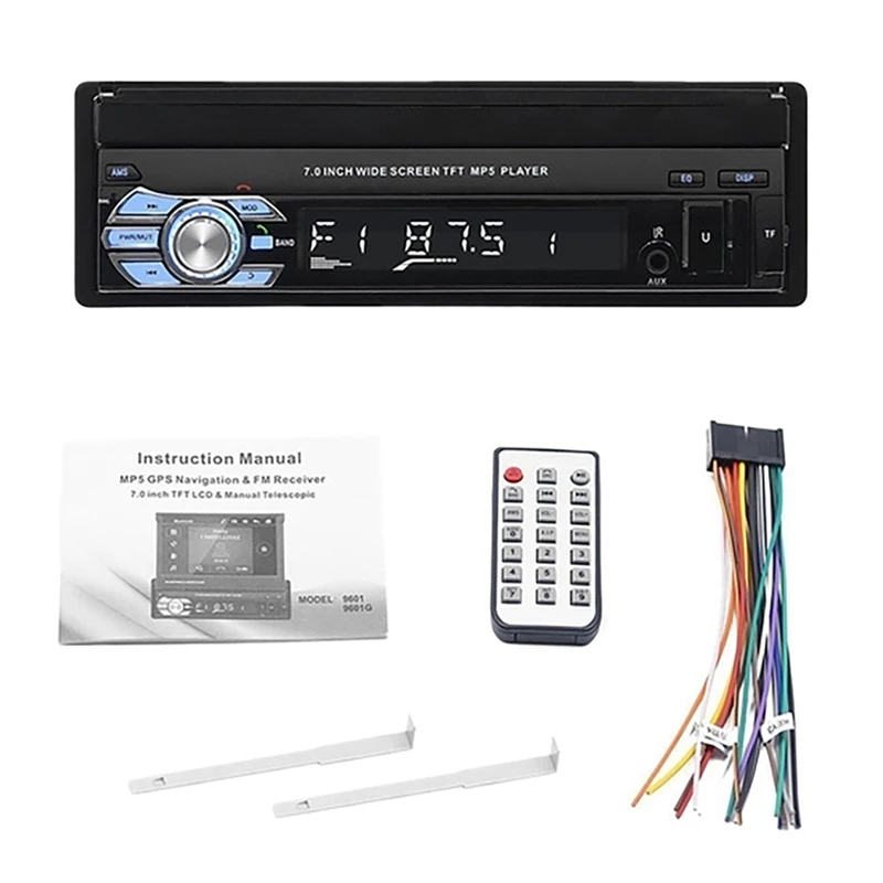

7 Inch 1 Din Autoradio Retractable Screen HD Car MP5 Player Car Stereo Radio Support Bluetooth/USB/AUX/FM/AM Radio