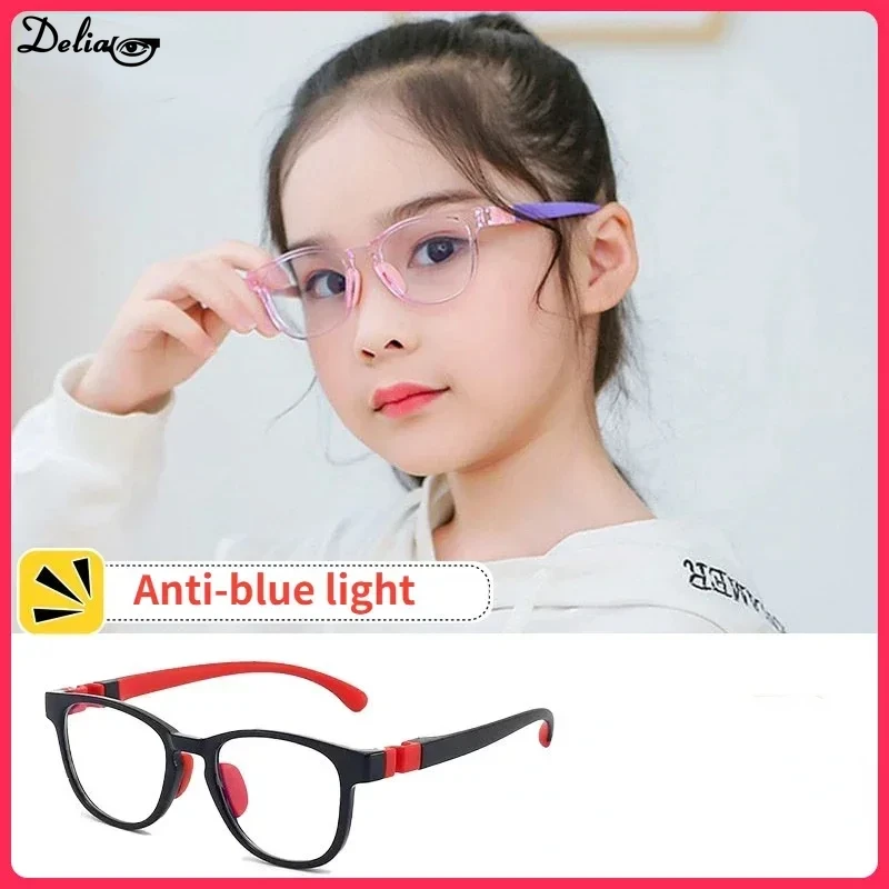 Kids Blue Light Blocking Glasses Without Graduation Clear Computer Spectacles Zero Prescription Medical Frames