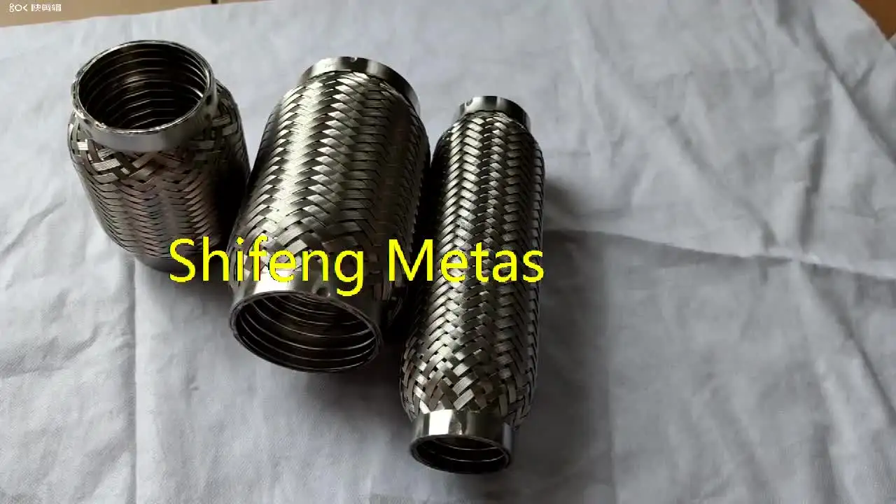 編組付きフレックスパイプエキゾーストチューブ,超柔軟,ピンク,長さ102mm,ss 304