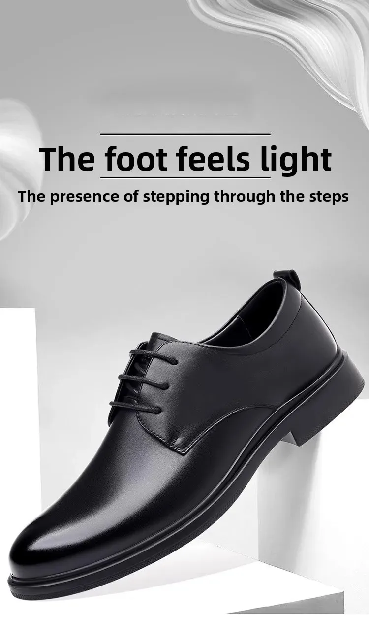 أحذية زفاف غير رسمية من الجلد الناعم للرجال نمط جديد للأعمال الرسمية قابلة للتنفس للخريف النسخة الكورية البريطانية بمقدمة مدببة للعريس S