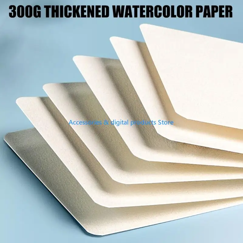 77JD 100Pcs 예술가를 위한 직업적인 수채화 물감 장 300GSM 면 펄프 종이