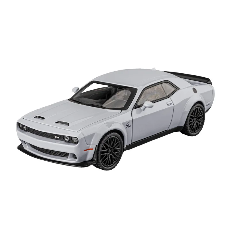 1:32 Scale Dodges Challengers SRT Hellcat Muscle Sport Car Metal Model Diecast Vehicle Pull Back Toy With Light Sound Collection hot 1 24 scale vehicle benz maybaches s680 v12 metal model diecast car with light sound pull back toy collection for boy gift