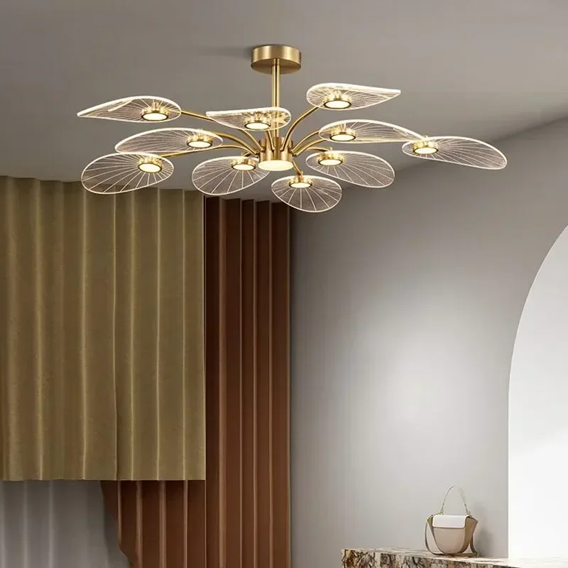 Living Room Ceiling Chandelier Modern Interior Decoration Study Bedroom Pendant Light Dining Room Kitchen Chandelier Led Lamp Chandelier Crystal Drops