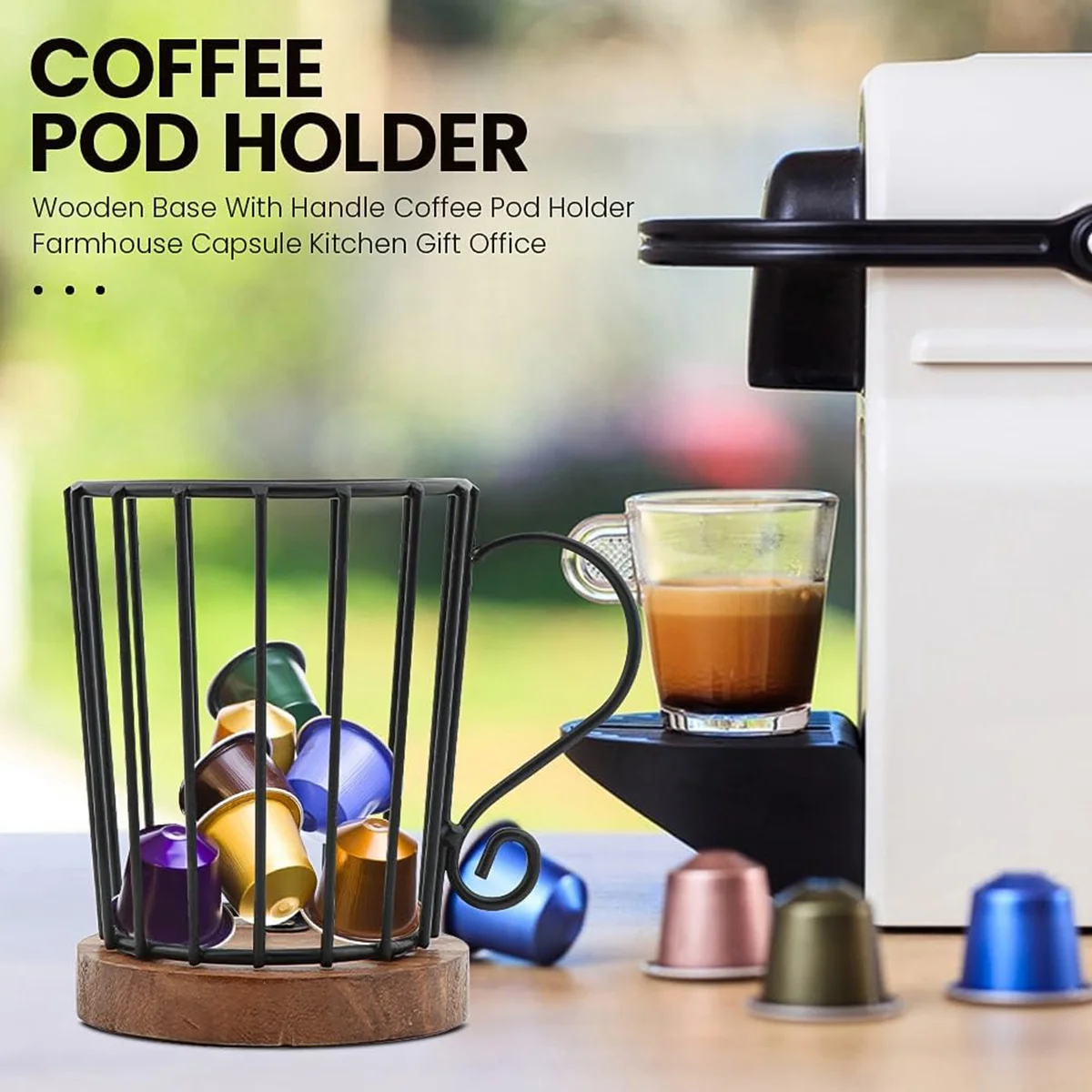 Coffee Pod Holder K Cup Organizer, K Cup Holders for Counter Coffee Pods Storage Organizer Decor for Bar