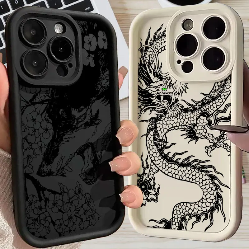 Fashion Fox Dragon Owl Tiger Phone Case 
