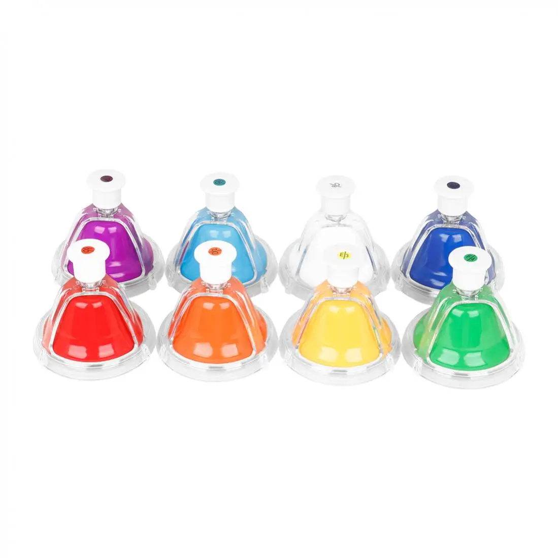 8 Note Colorful Hand Bell Set Educational Musical Instrument, Musical Teaching Desk Bells for Beginner